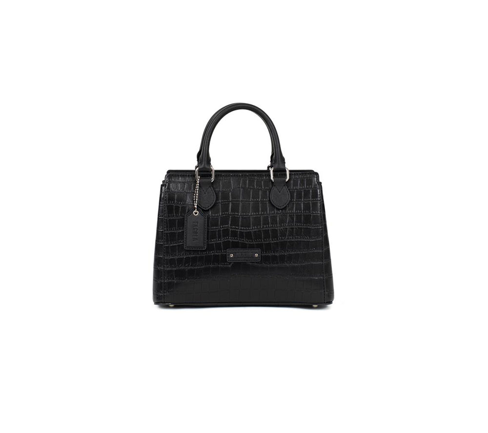 Sac à main 2 poignées - Synthétique grain croco lisse